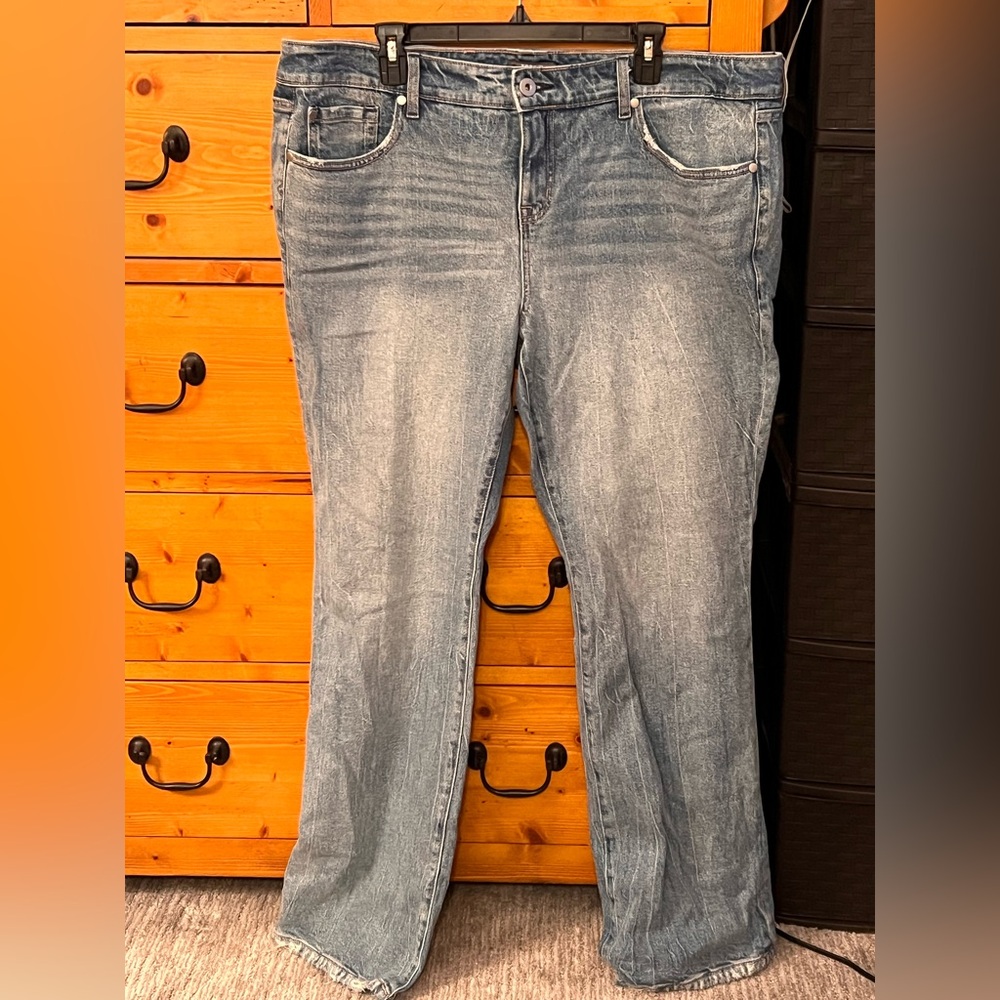 Torrid Blue Straight Leg Jeans with Faded Wash